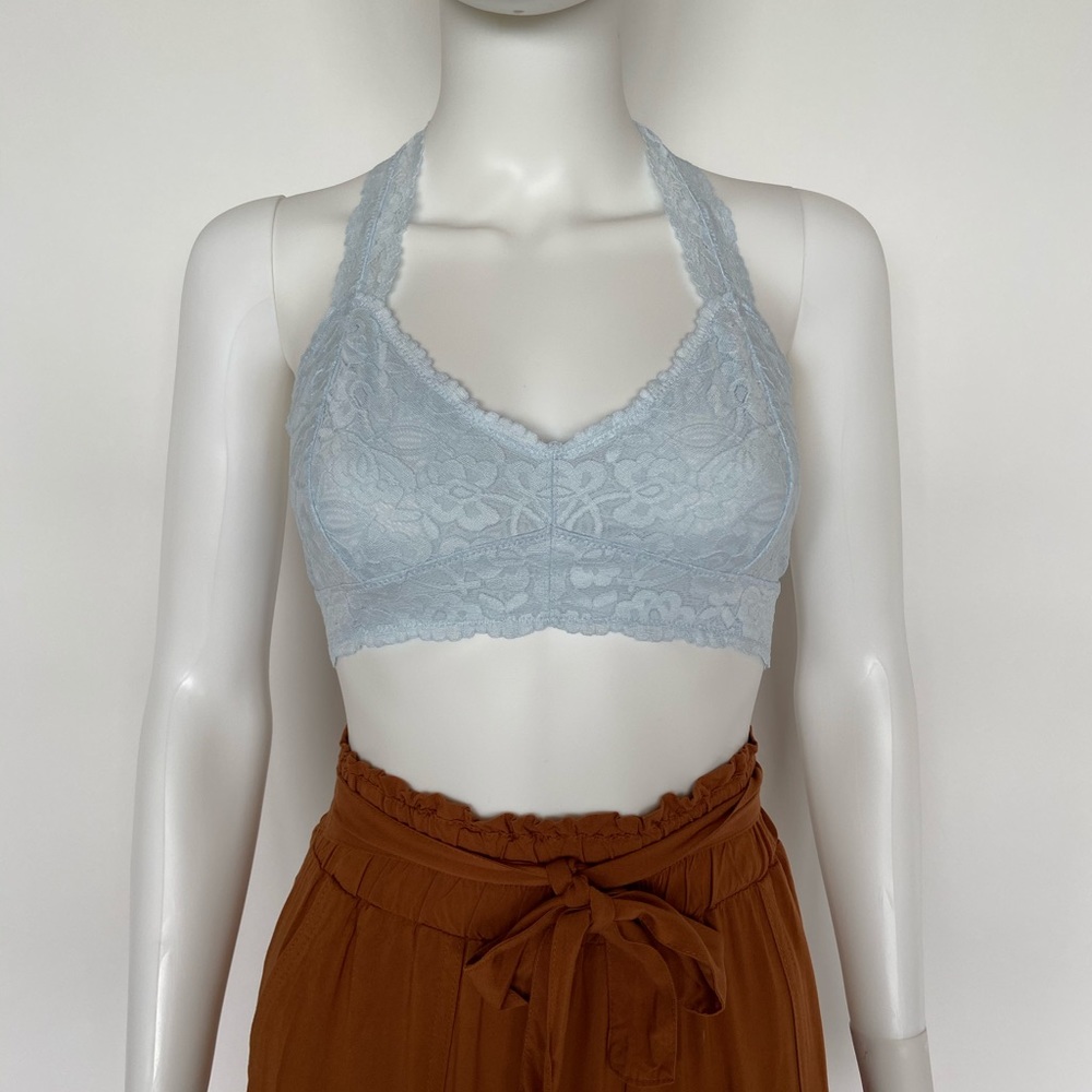 Free People Gallon Racerback Bralette Barely Blue